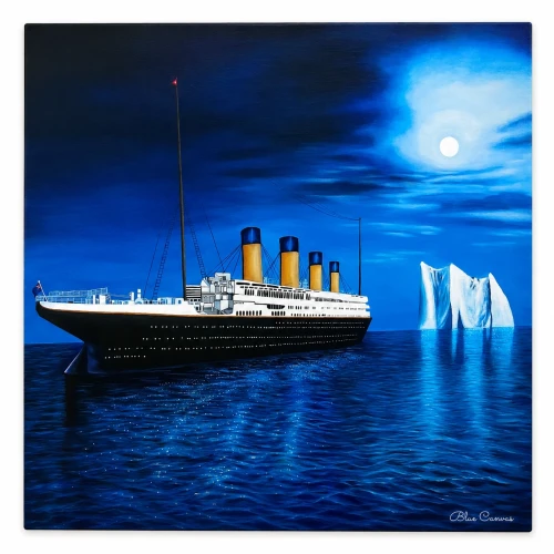 Blue Canvas: Moonlit Voyage – Titanic